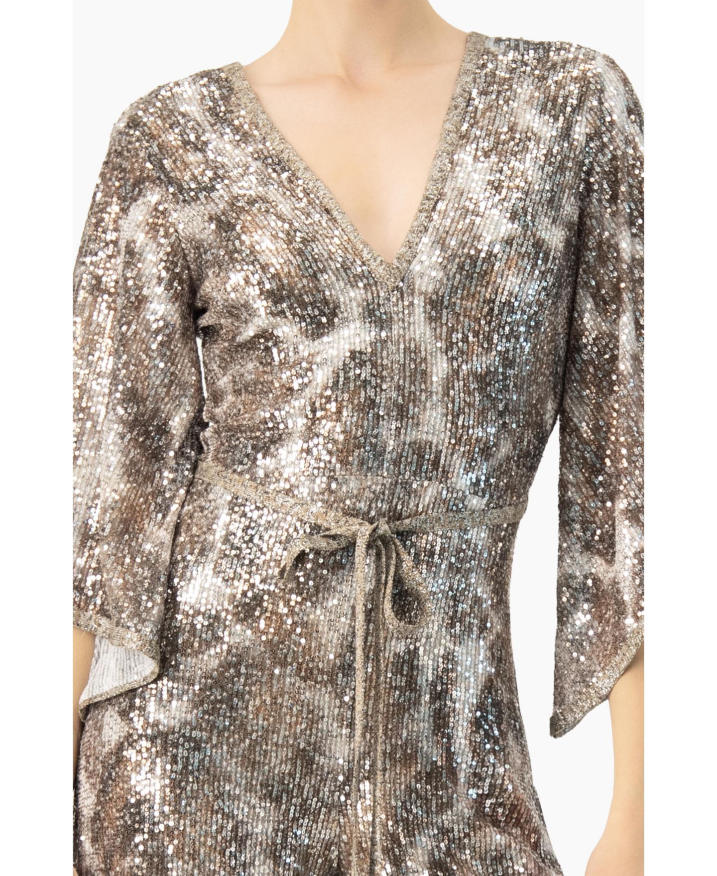 Женский комбинезон Ivonne Sequin Wide Leg V-Neck Jumpsuit — фото 4