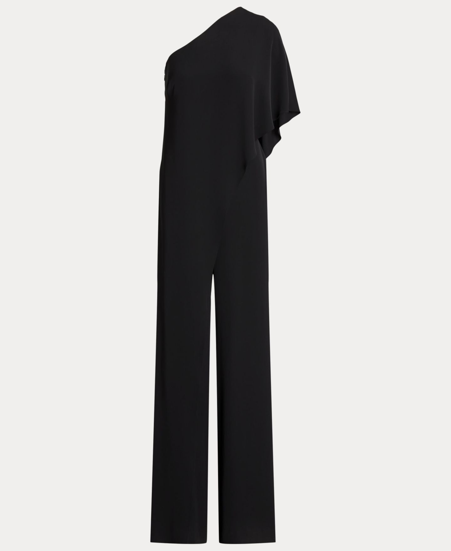 Женский комбинезон Lauren Ralph Lauren Cape Georgette One-Shoulder Jumpsuit, цвет: Чёрный — фото 5