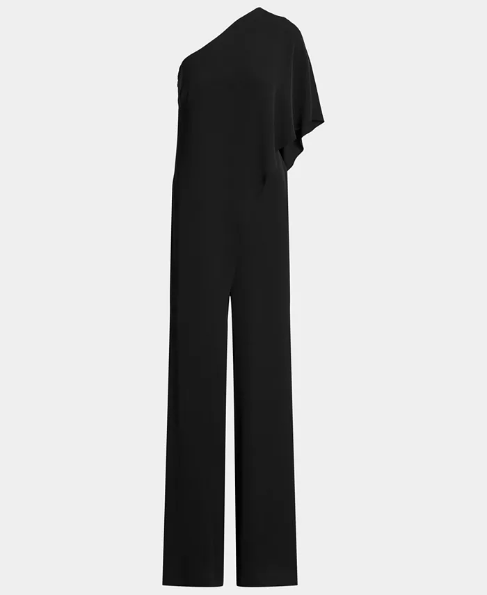 Women's Cape Georgette One-Shoulder Jumpsuit - thumbnail 5