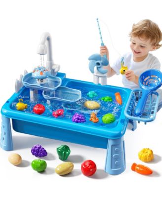 Water Table Play Sink Outdoor Kitchen Fishing Games Beach Toys
