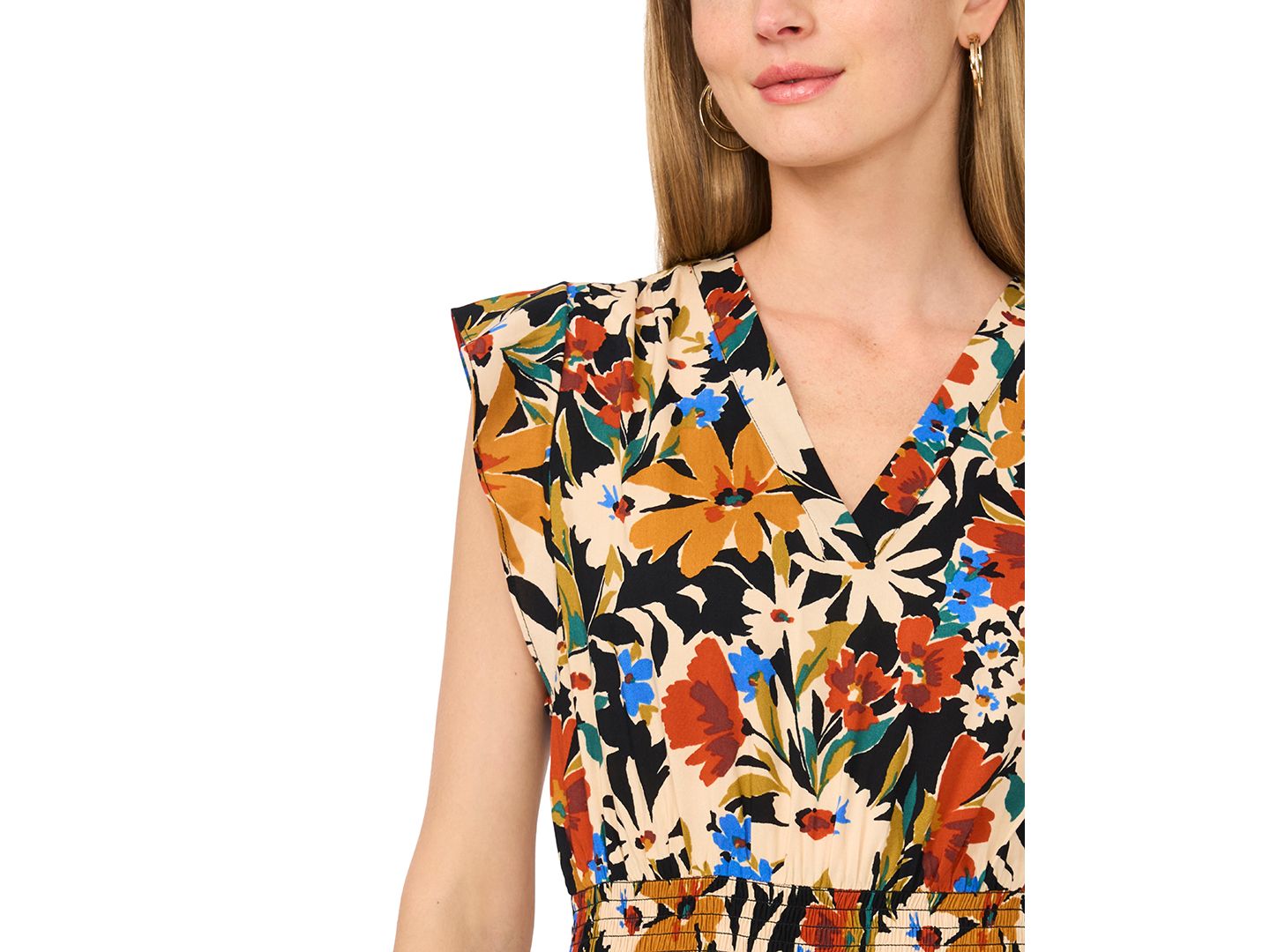 Женский комбинезон Vince Camuto Printed V-Neck Jumpsuit, цвет: Насыщенный чёрный — фото 4