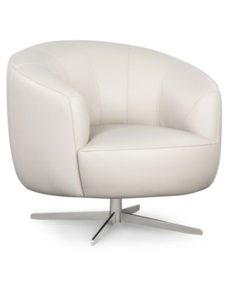 Paitlyn 37" Leather Accent Swivel Chair