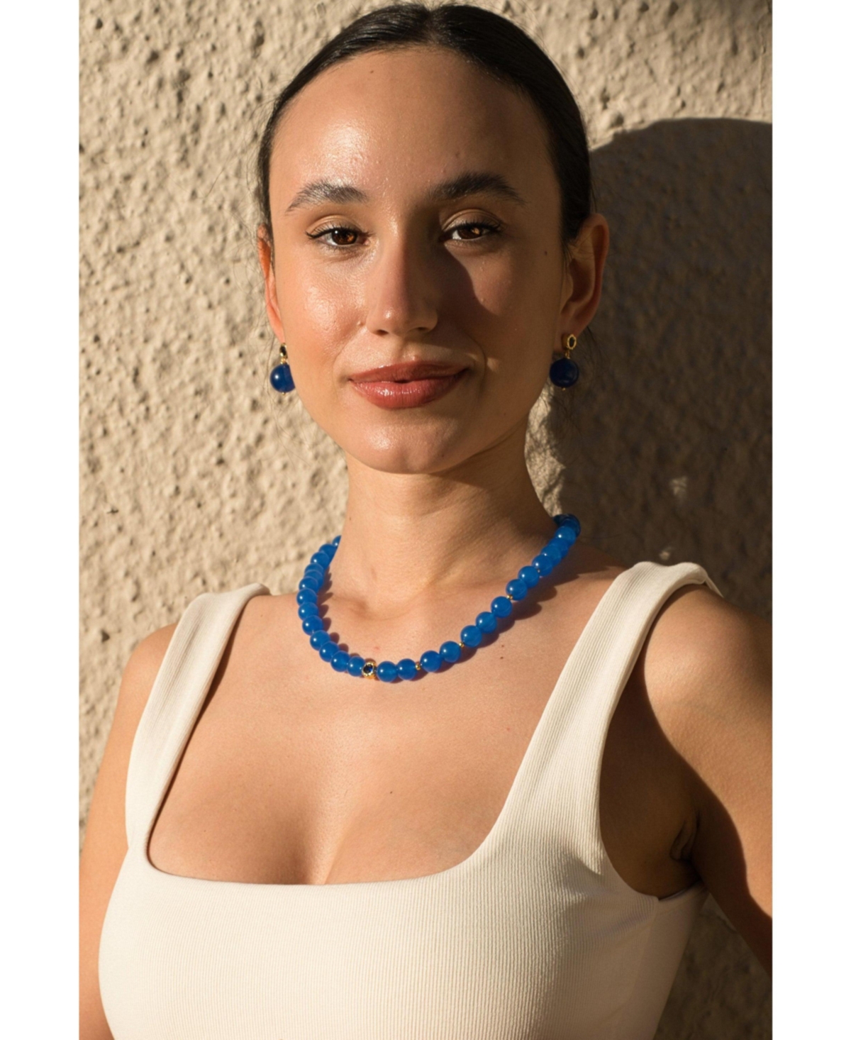 Classicharms Tia Royal Blue Chalcedony Choker Necklace