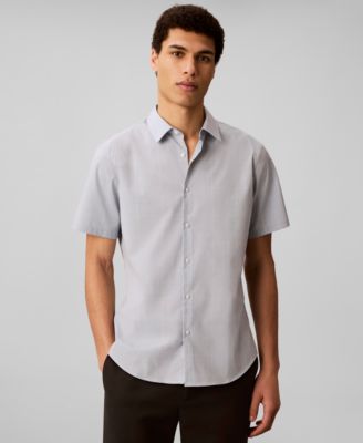 macy's men's short sleeve dress shirts Society of Threads Men's Slim-Fit Performance Stretch Floral Print Short-Sleeve  Button-Down Shirt