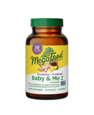MegaFood Baby and Me 2 Prenatal Probiotic Plus Prebiotic ,60 Capsules