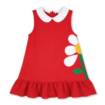 Little Girls Knit Dress With Flowers