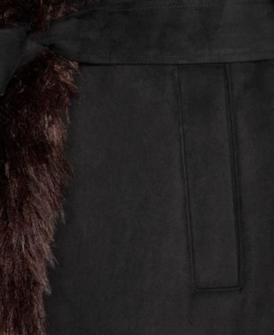 Avec Les Filles NEW! Women's Faux-Fur-Shawl-Collar Faux-Shearling Coat