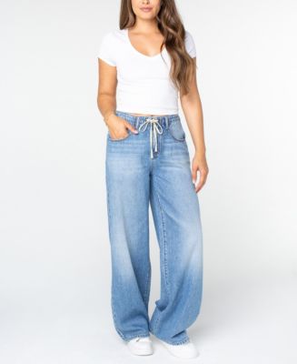 Celebrity Pink Juniors' Drawstring-Waist Wide-Leg Jeans - Macy's
