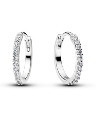 Pandora Sparkling Mini Hoop Earrings - Sterling Silver