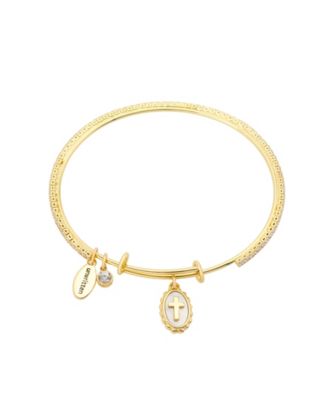 Unwritten Crystal Tennis Cross Charm Bracelet - Gold 41$
