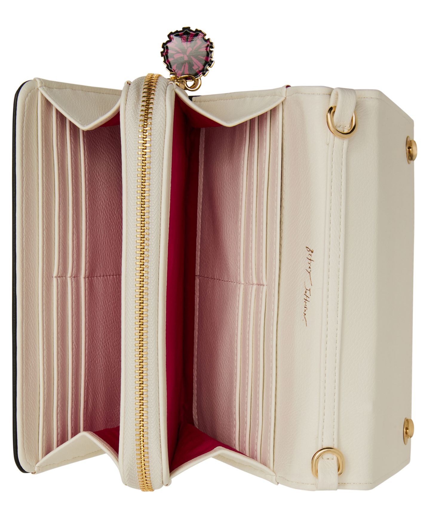 Женская сумка Betsey Johnson Shake Your Pom Pom Magnetic Mini Crossbody, цвет: Белый разноцветный — фото 4