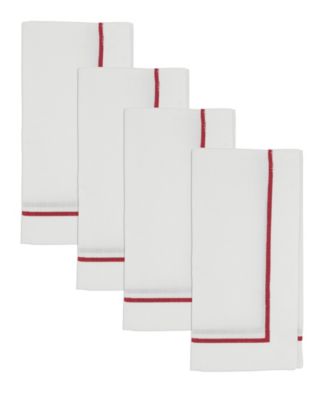 Embroidered Line Design Napkins, Set of 4