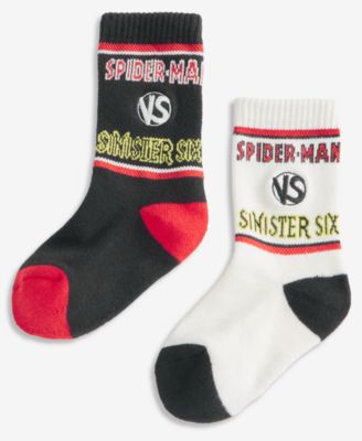 Boys' Spider-Man Sinister Six Crew Socks, 2-Pack, Macy's Exclusive