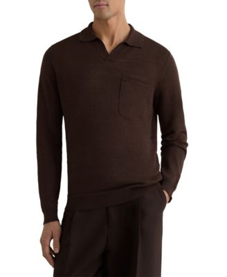 Men's Oaklands Open Collar Linen Polo Shirt
