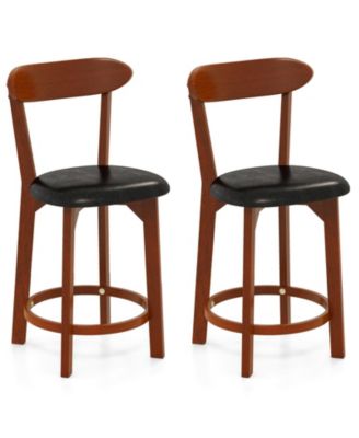 Set of 2, 24 Inch Modern Armless Upholstered Cushioned Seat Island Dining Chairs for Kitchen