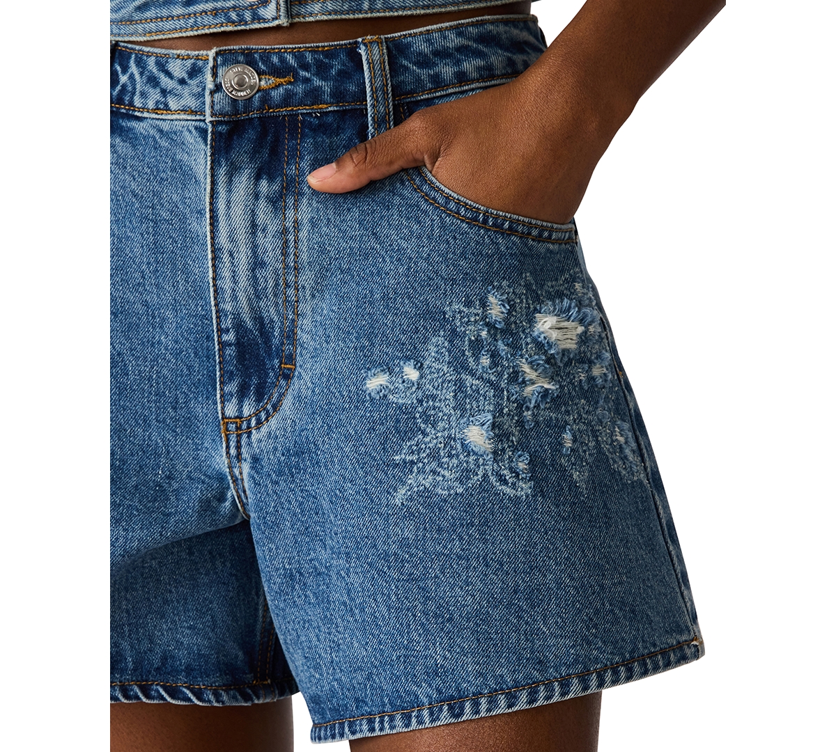 Steve Madden Women's Dally Mid-Rise Denim Shorts