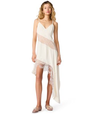 V-Neck Lace Asymmetrical Wes Dress 