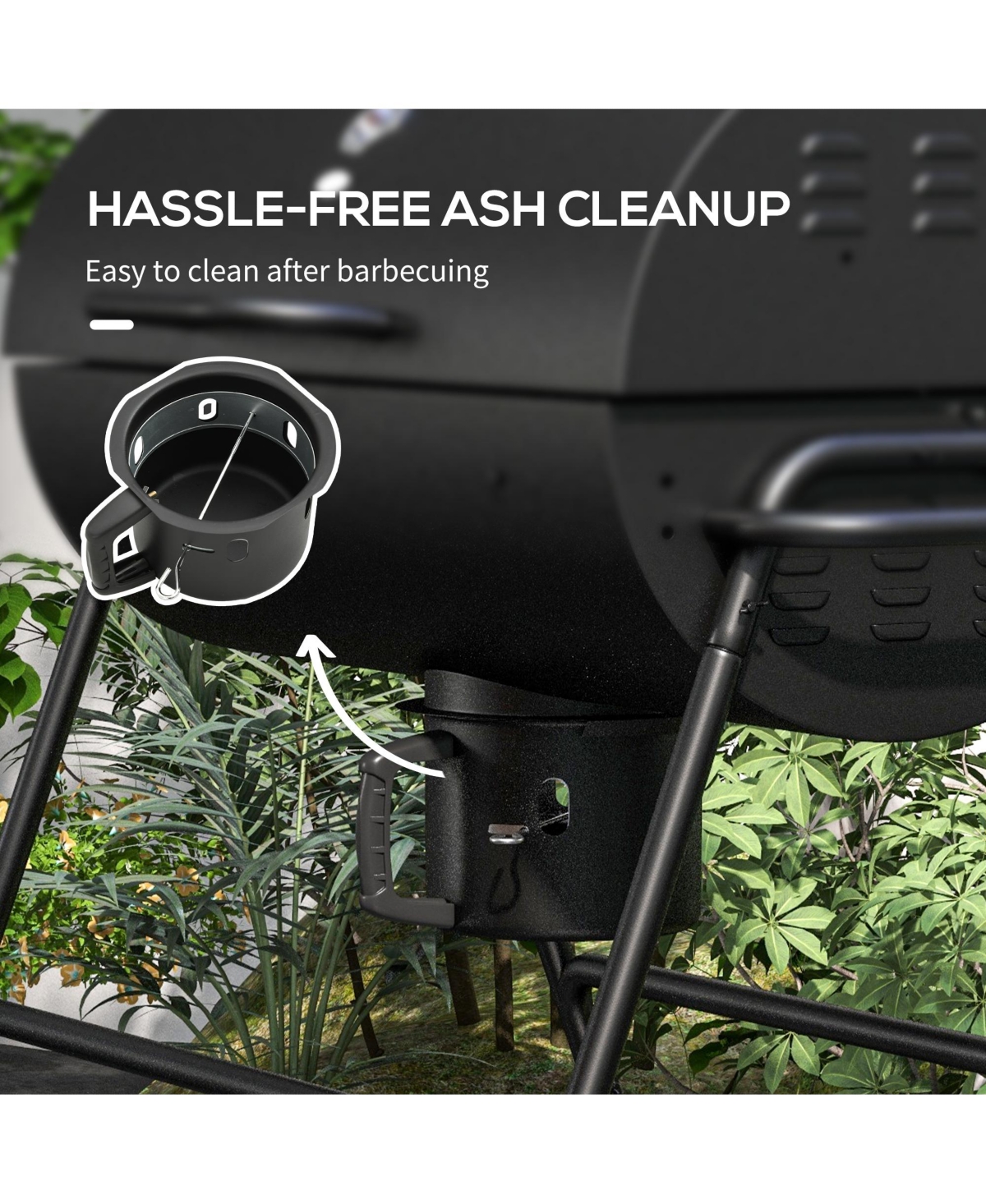 Outsunny Barrel Charcoal Bbq Grill, Wheeled Barbecue,