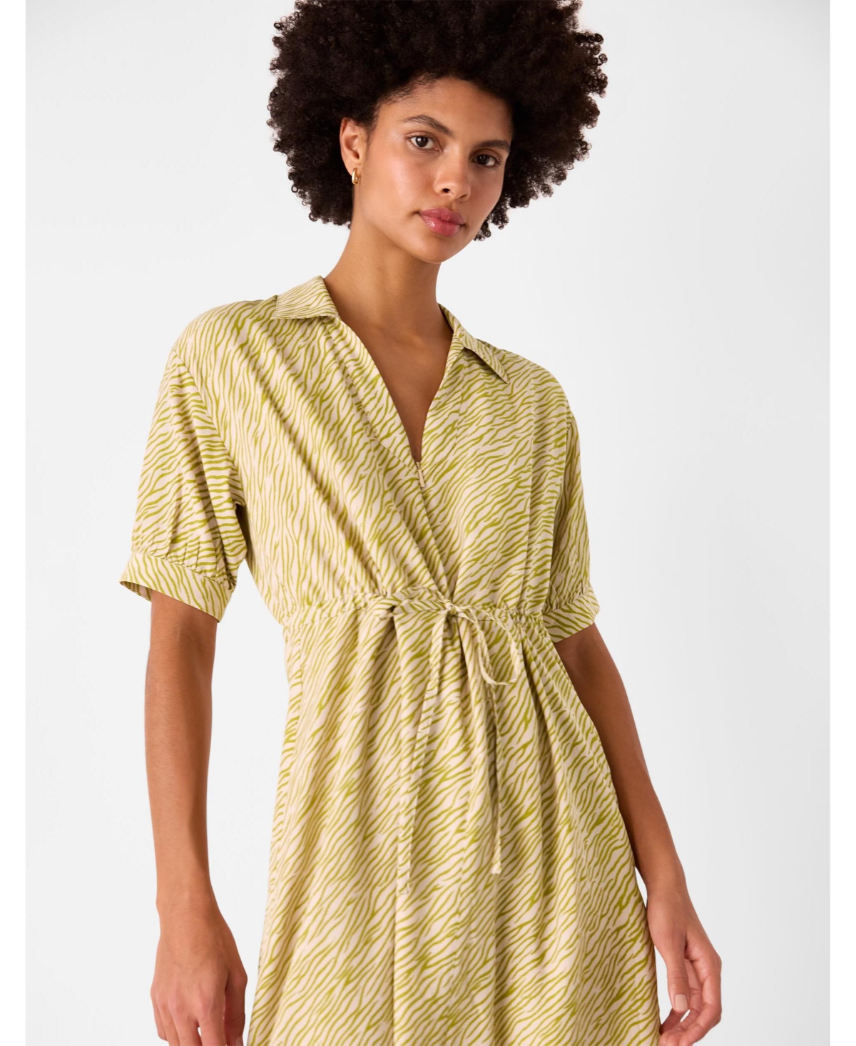 Whistles Women's Tiger Flame Short Sleeve Midi Dress