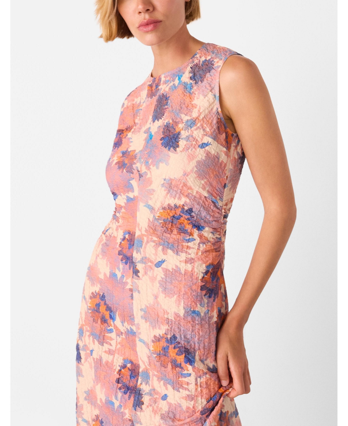 Whistles Women's Sleeveless Floral Textured Midi Dress