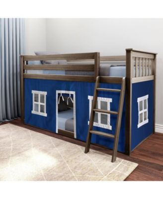 Twin over Twin Low Bunk with Curtains