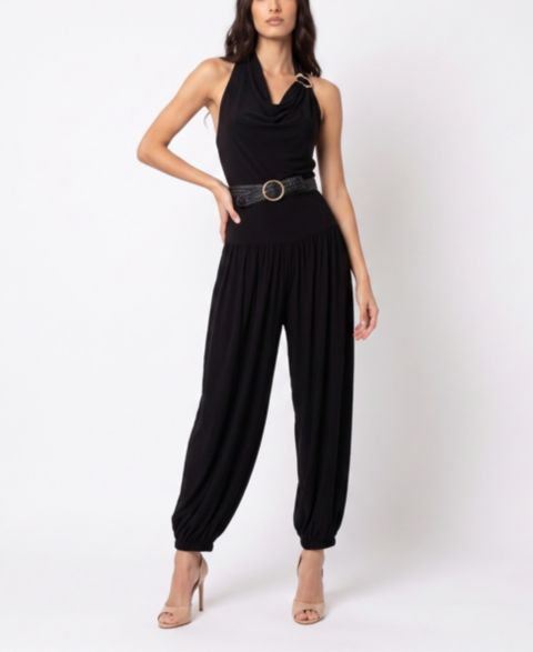 Женский комбинезон Taylor Belted Cowl Neck Jumpsuit, цвет: Чёрный