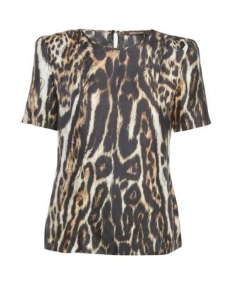 Women's Leopard Print Silk Top