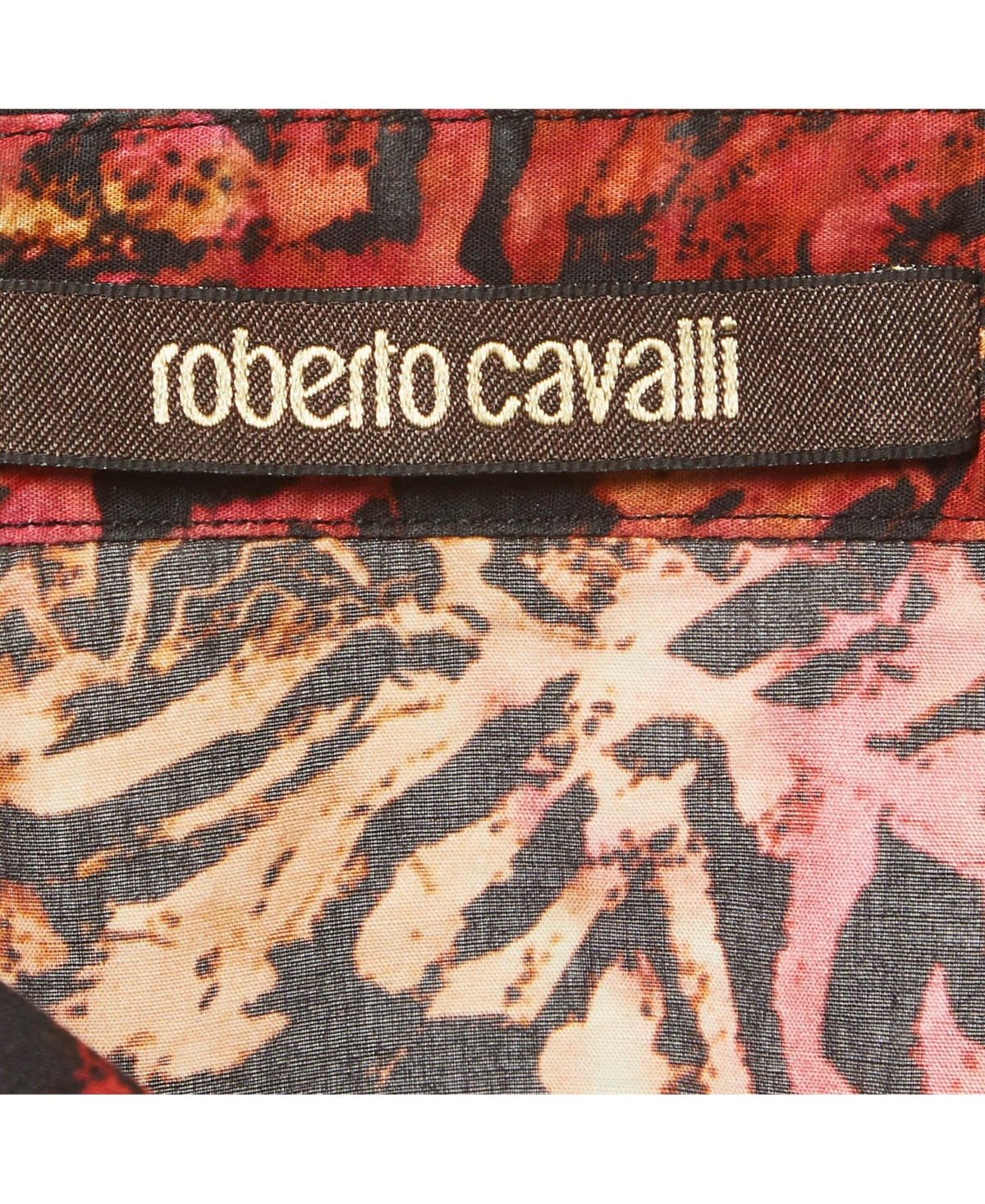 Pre-Owned Roberto Cavalli Women's Abstract Print Cotton Long Sleeve Shirt