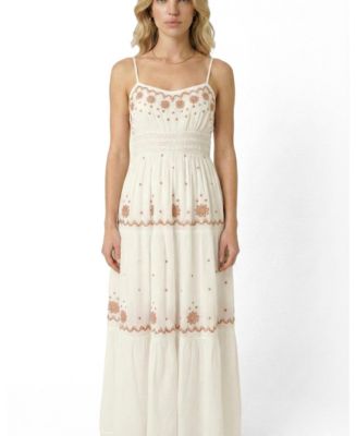 golden goose embroidered sleeveless maxi dress Lela Rose Women's Lattice Guipure Lace Midi-Dress - Fern