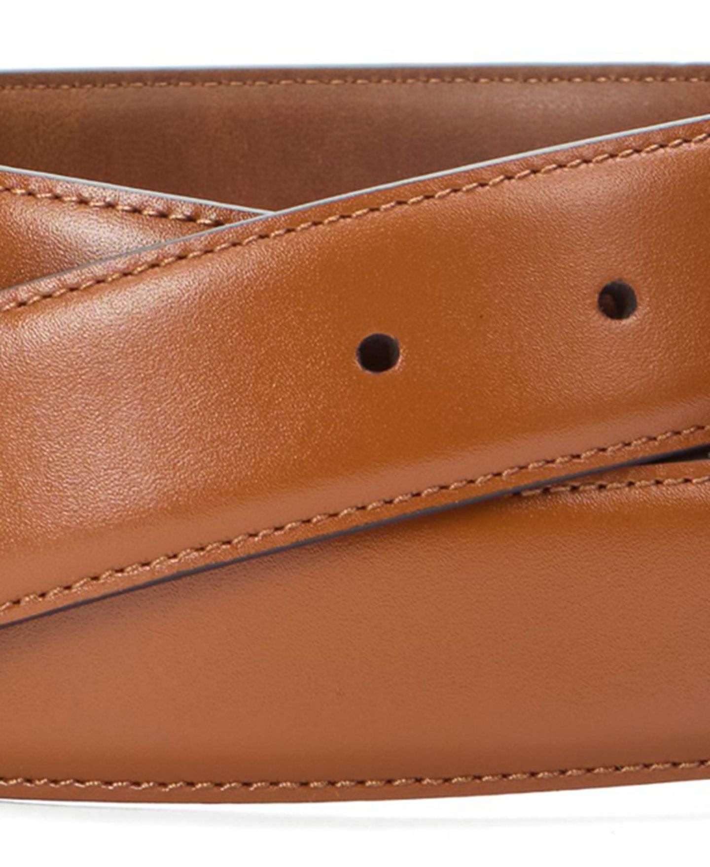 Мужской ремень Johnston & Murphy Rectangular Buckle Leather Belt, цвет: Рыжевато-коричневый — фото 3