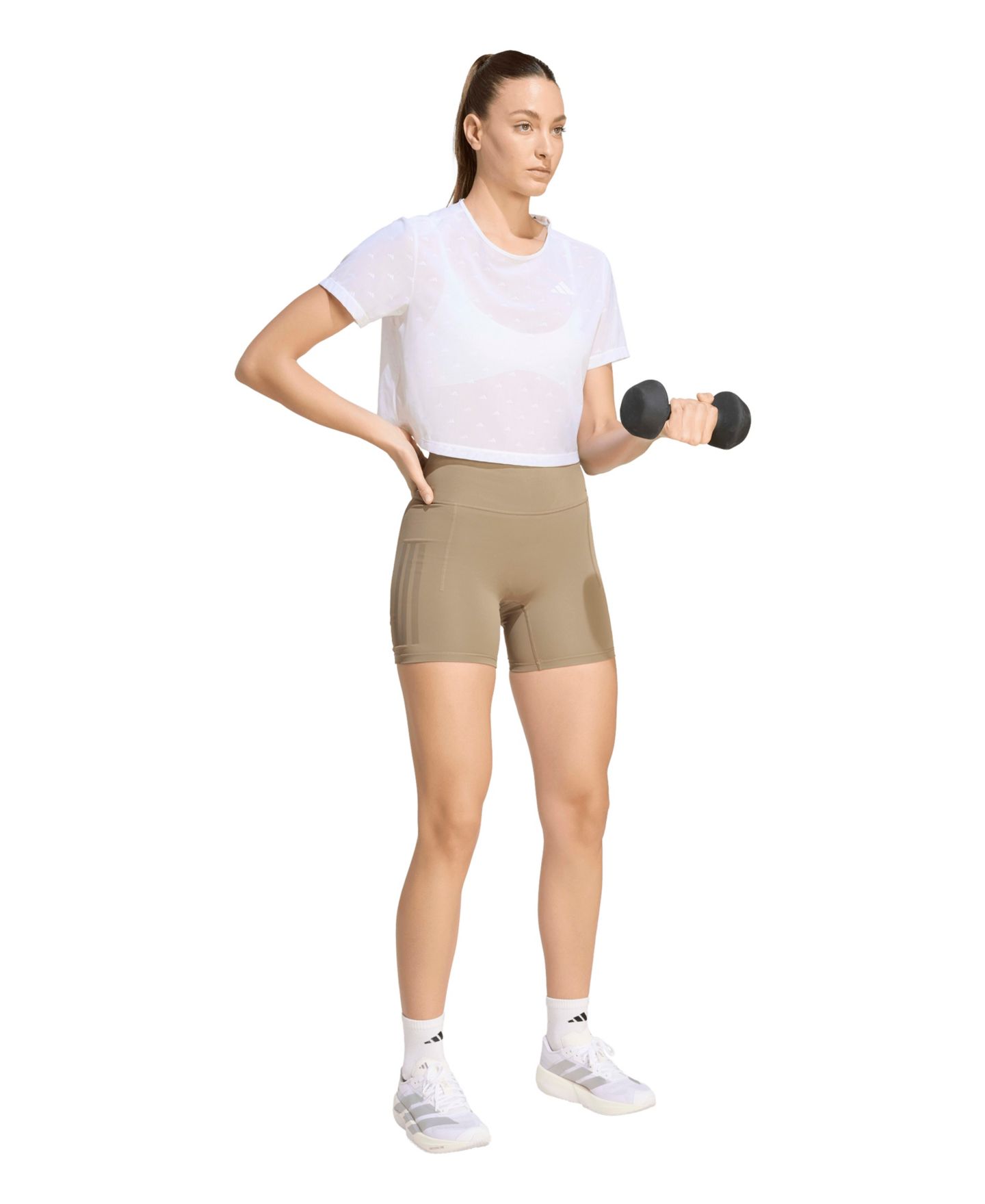 Женская футболка adidas Essentials Workout Boxy Mesh Training, цвет: Chapin — фото 3