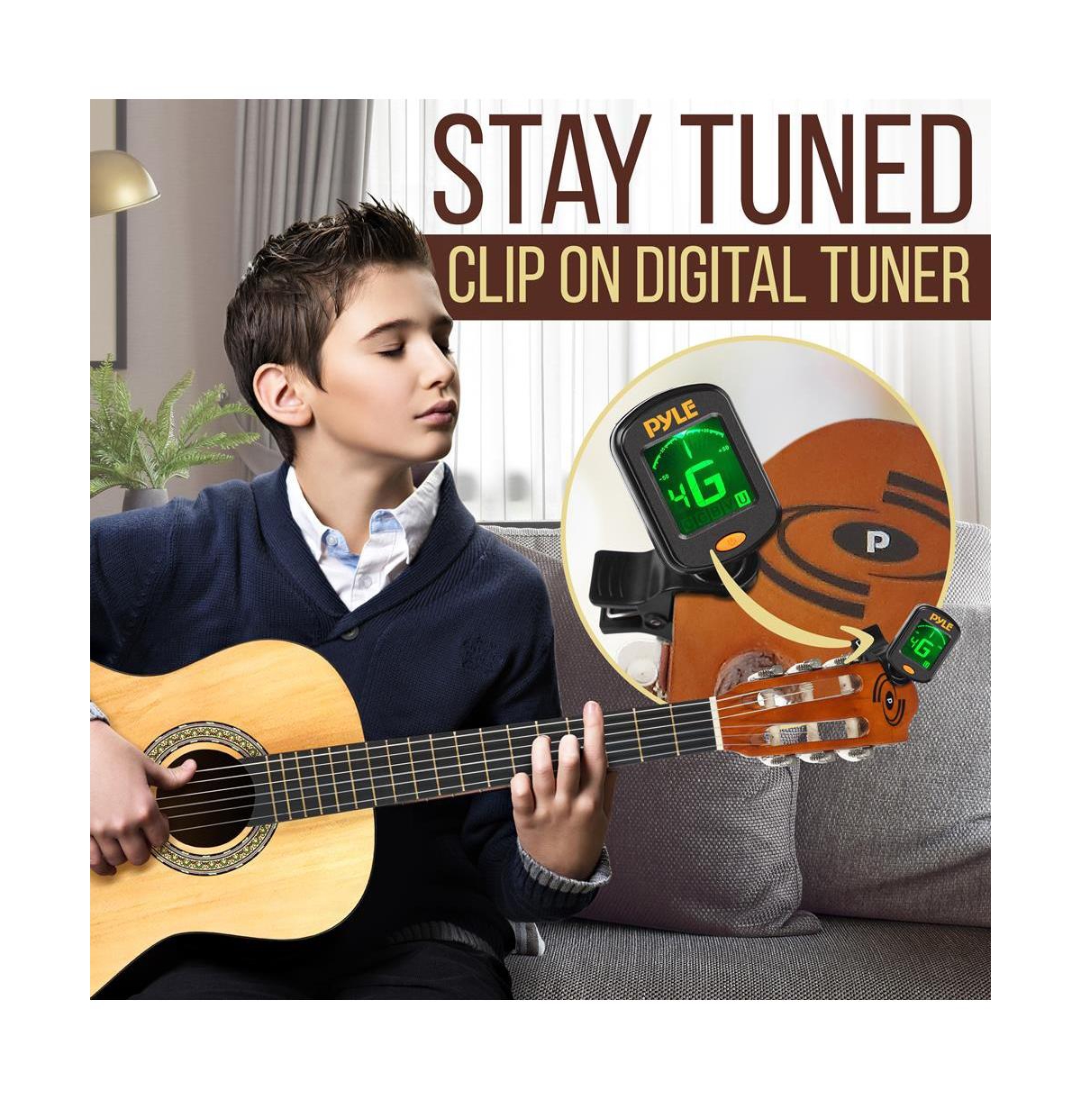 Pyle 34" Classical Guitar Kit - Includes Digital Tuner, Gig Bag, and Accessories (PGACLS40)