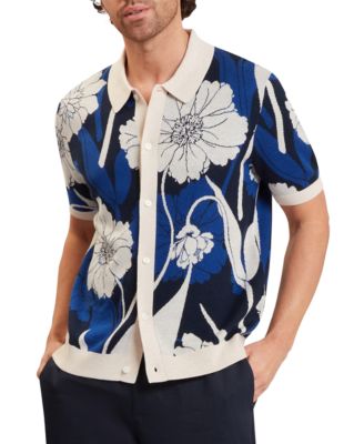 Men's Floral Jacquard Short-Sleeve Shirt