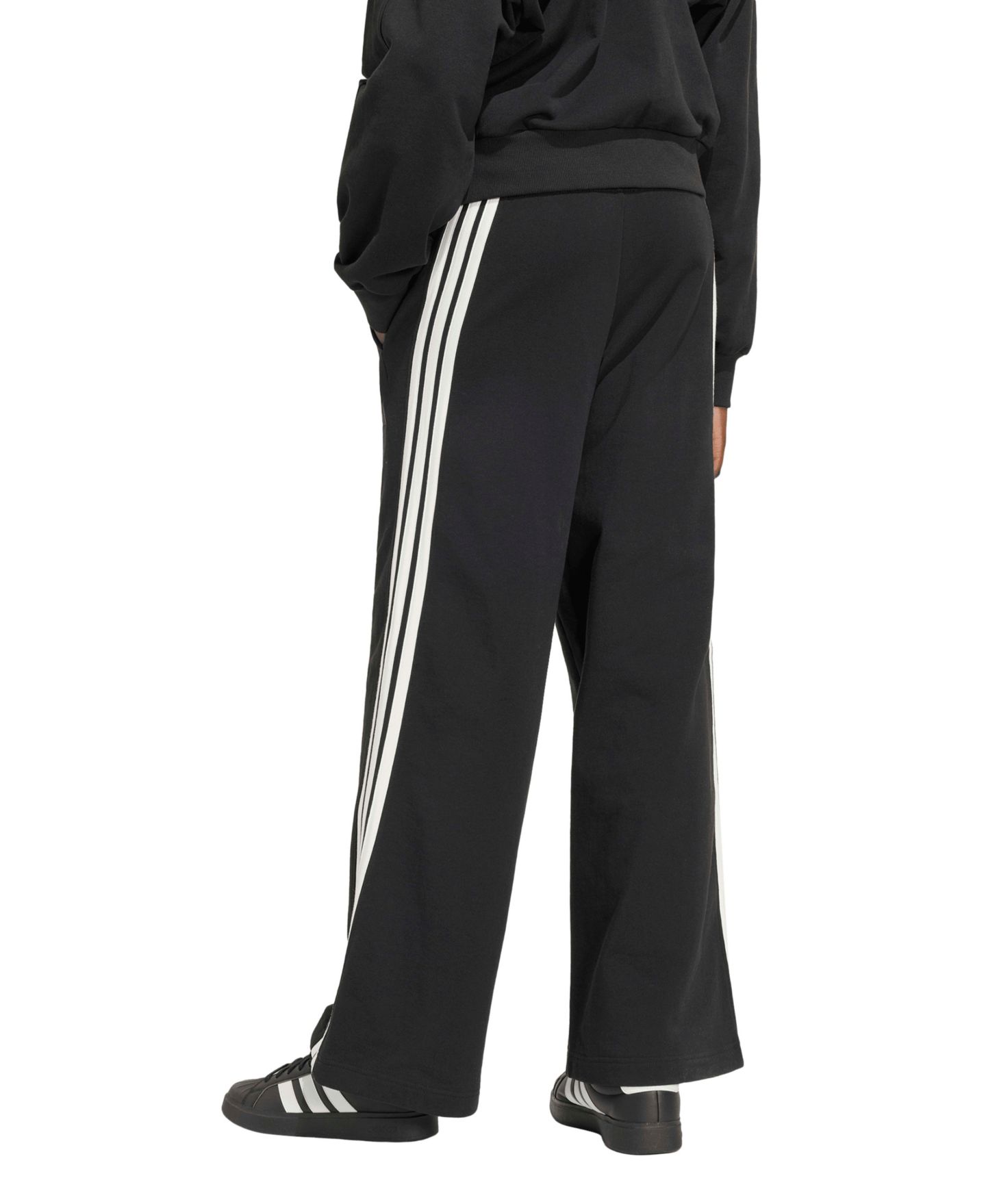 Женские брюки adidas 3-Stripes Wide, цвет: Чёрный / Молочный белый — фото 5