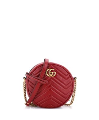 Mini GG Marmont Round Shoulder Bag Matelasse Leather