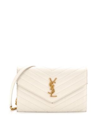 Small Classic Monogram Wallet on Chain Matelasse Chevron Leather