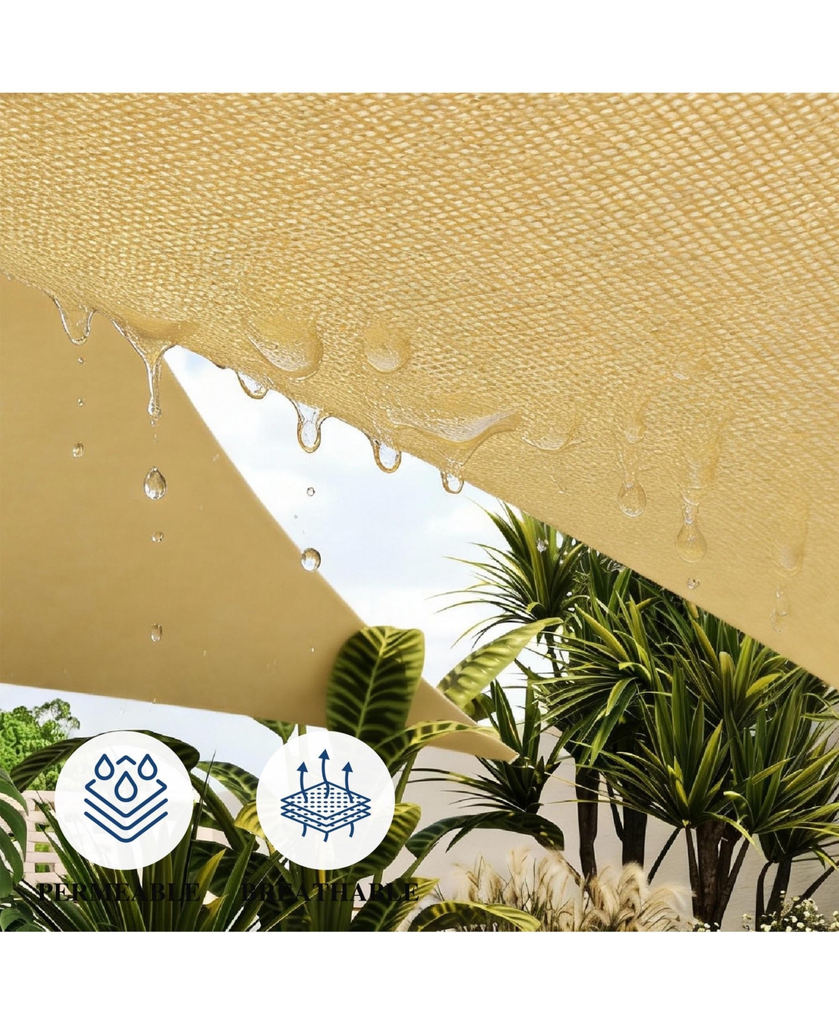 gaomon 12x12x12 inches ' Triangle Sun Shade Sail Shade Cloth, Sunshade for Patio, Backyard, Deck, Garden, Sand