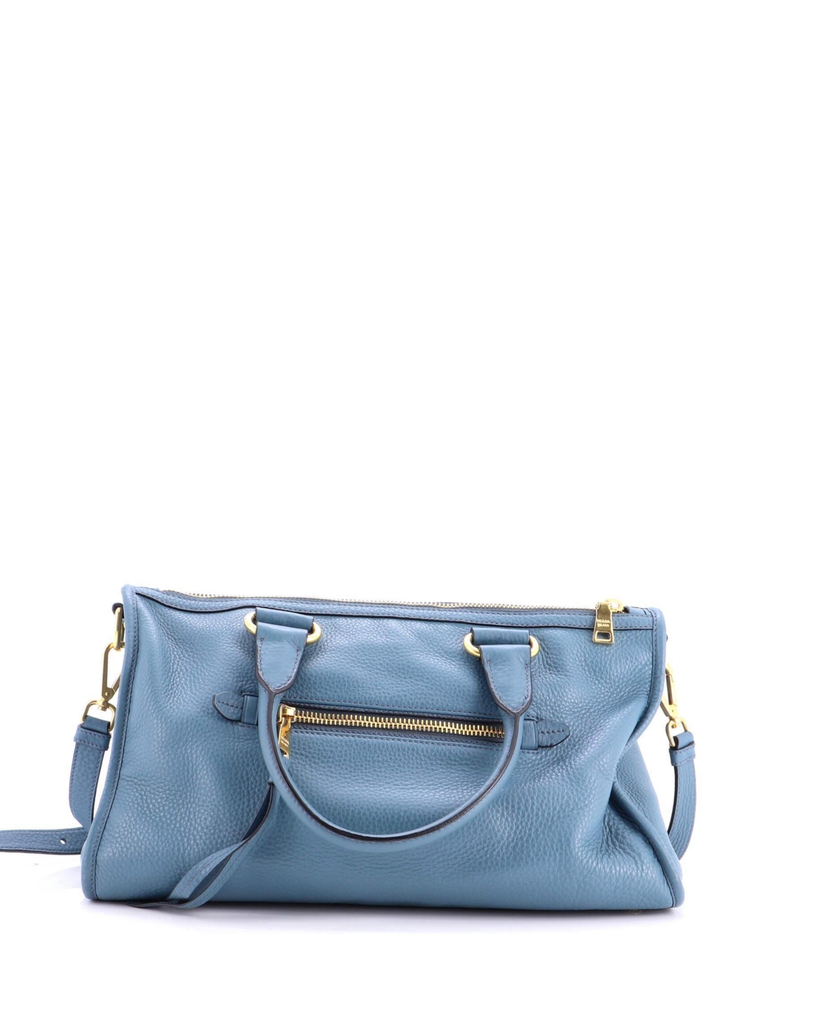 Pre-Owned Prada Medium Front Zip Convertible Satchel Vitello Phenix