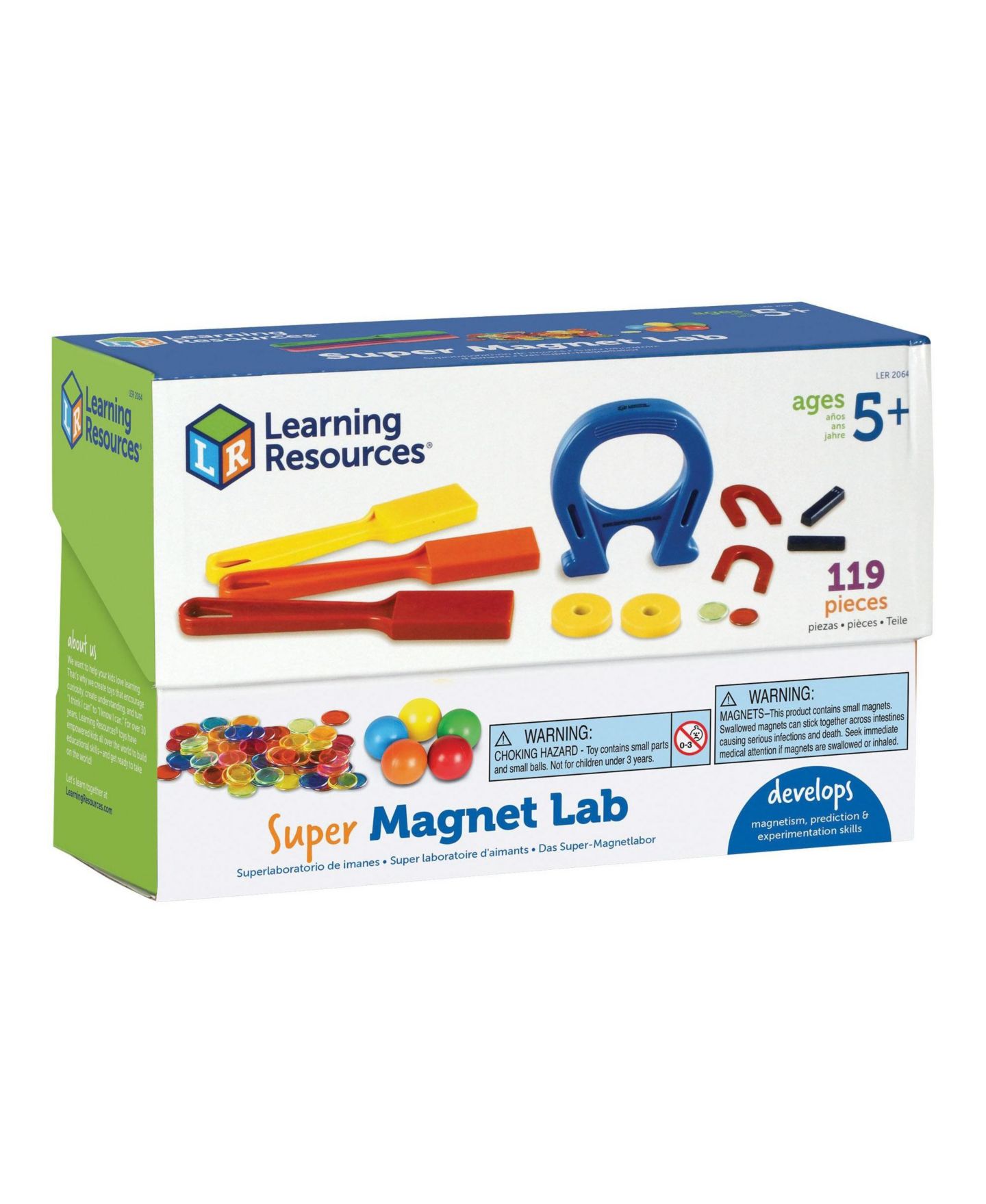Детские игрушки Learning Resources Super Magnet Lab Science 119-Piece Kit, Ages 5+, цвет: Разноцветный — фото 6