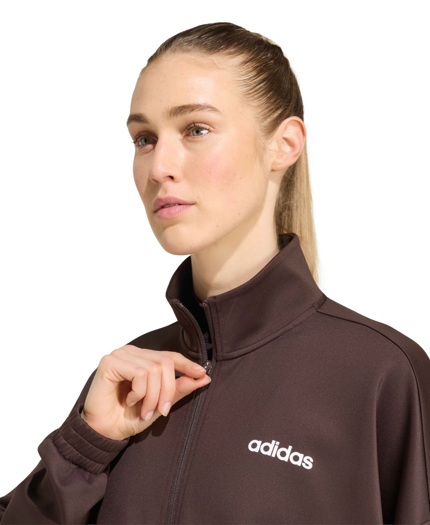 Женская куртка adidas Hyperglam Track Cropped Training Track Jacket, цвет: Кофейный — фото 2