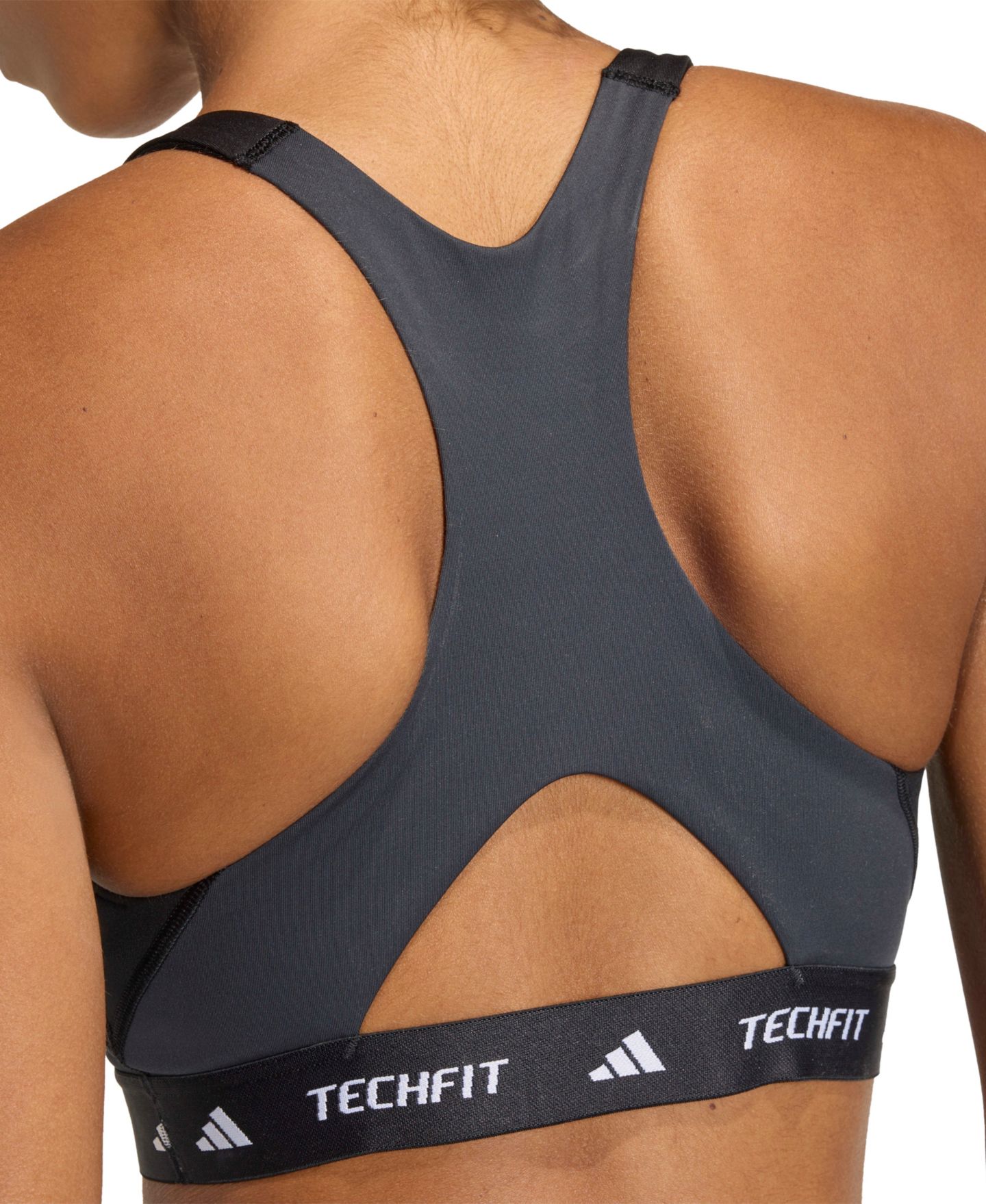 Бра Training, средняя поддержка, колорблок — adidas, цвет: Чёрный / Карбоновый — фото 4
