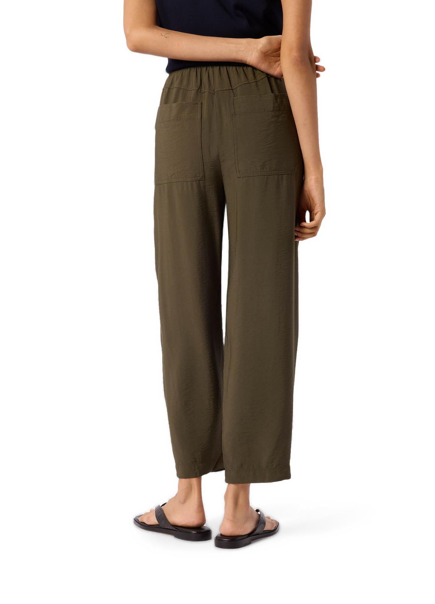 Женские шорты Whistles Linen Elasticated Short, цвет: Тёмный зелёный — фото 2