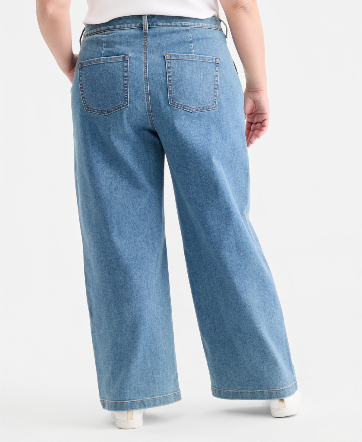 Style & Co Plus Wide-Leg High-Rise Jeans, Exclusively Macy's