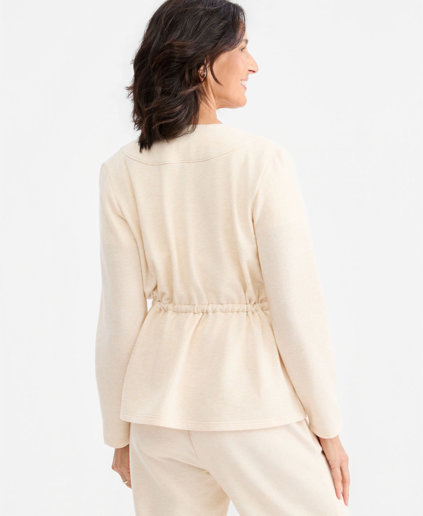 Женская куртка Style & Co LuxLounge Fleece, цвет: Овсяный меланжевый — фото 2