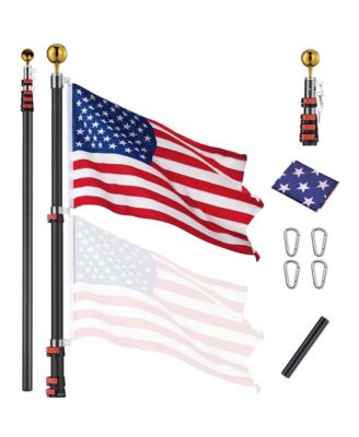 EZ GO 25 Feet Commercial Telescoping Flag Pole Kit Portable Display Sign Banner Pole