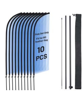 10 Pack 9ft Feather Flag Pole Kit for Business Advertising Flags