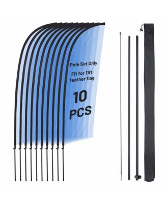 10 Pack 11ft Feather Flag Pole Kit for Business Advertising Flags