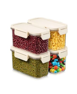 4 Pack 20.29oz/600 ml Airtight Food Storage Container - Clear Stackable Canister for Pantry, Rice, Pasta, Cereal and Snacks