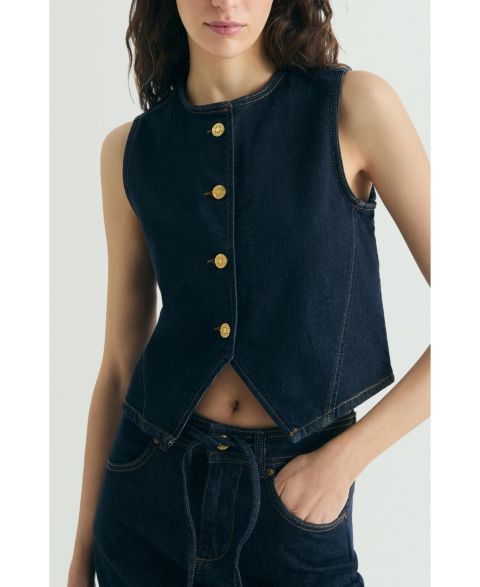 Женские жилеты Scalpers Women's Cropped Denim Vest