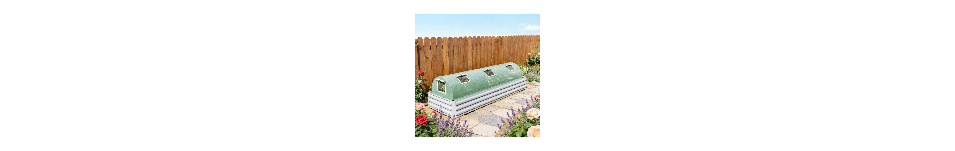 Lovmor 9.8 x 2.6 x 1.5 Ft Pe Cover Steel Walk In Tunnel Greenhouse for Outdoor Garden
